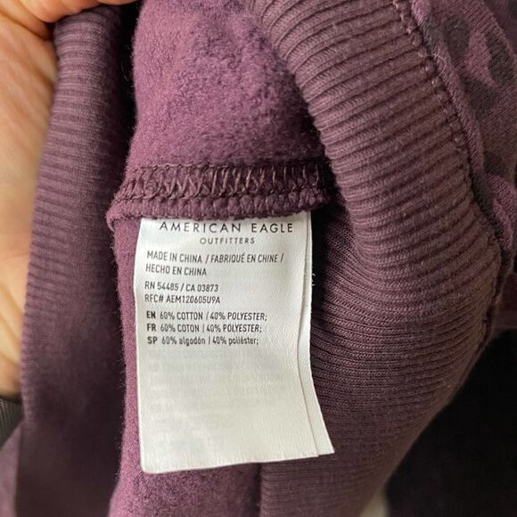 American Eagle Purple Leopard Jegging Fit Turtleneck Sweatshirt - Picture 7 of 7